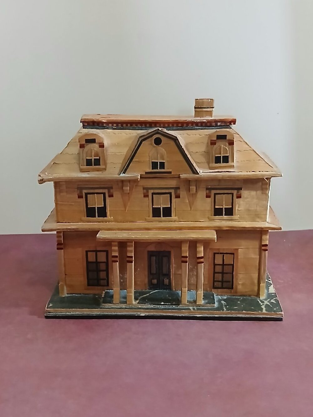 Vintage Balsa Wood Victorian Style House-Trinket/Jewelry Box